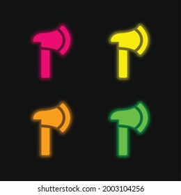 Icono vectorial de neón brillante de cuatro colores