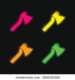 Icono vectorial de neón brillante de cuatro colores