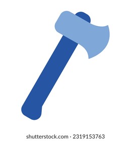 Axe glyph blue icon. Adventure icon set. Vector illustration isolated on white background.