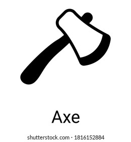 axe glyph icon, vector glyph design