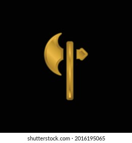 Axe gold plated metalic icon or logo vector