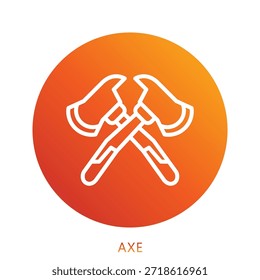 Ilustración Mini Del Icono Del Gradiente Del Hacha, Uso Para El Concepto Moderno, Impresión, Ui, Kit De La Ux, Web Y Desarrollo Del App. Vector Relacionado Con Bomberos, Rescate Y Más