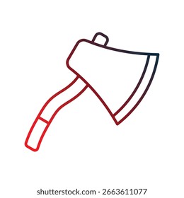 Icono de contorno de gradiente de hacha con fondo blanco Ilustración de stock de Vector