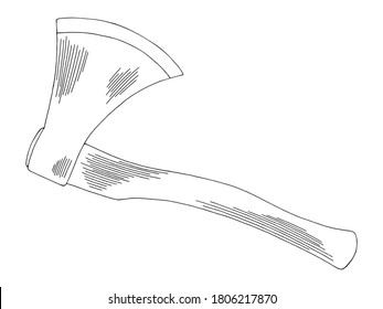 Ax gráfico negro blanco aislado vector de ilustración