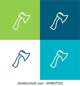 Axe green and blue material color minimal icon or logo design