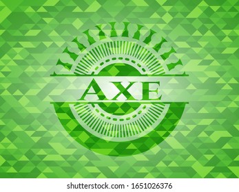 Emblema de mosaico verde X. Ilustración vectorial. Detallado.