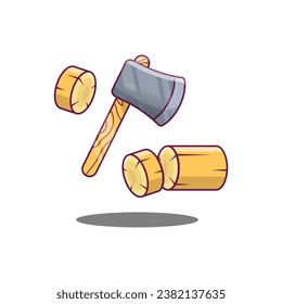 Axe or hammer illustration in cartoon and flat style. You can change the colors and sizes of this vector.