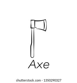 axe hand draw icon. Element of farming illustration icons. Signs and symbols can be used for web, logo, mobile app, UI, UX