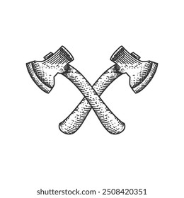 Axe hand drawing line vector illustration