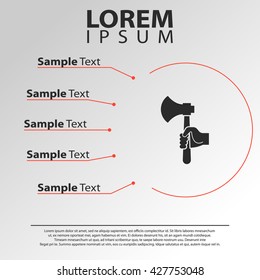 axe in hand icon. axe in hand infographics template