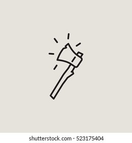 Axe Hatchet Outline Vector Icon