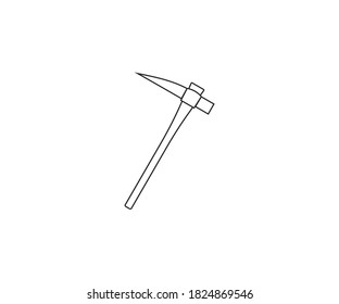 Ax, hatchet, pick, icono de herramienta. Ilustración vectorial, diseño plano.