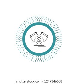 Axe, hatchet, tool, cutter, viking Line Icon. Vector isolated illustration