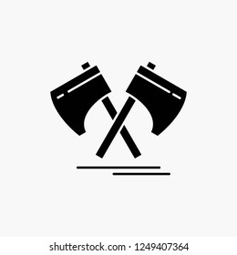 Axe, hatchet, tool, cutter, viking Glyph Icon. Vector isolated illustration