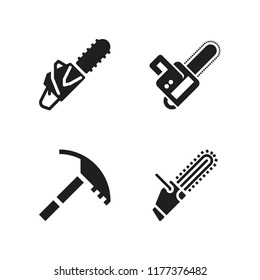axe icon. 4 axe vector icons set. ice axe and chainsaw icons for web and design about axe theme