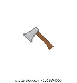 Axt Icon 8 Bit, Pixel Art Icon für Spiel-Logo. 