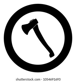 Axe icon black color in circle