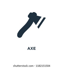 Axe icon. Black filled vector illustration. Axe symbol on white background. Can be used in web and mobile.