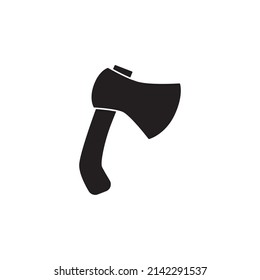 Axe icon in black flat glyph, filled style isolated on white background