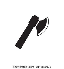 Axe icon in black flat glyph, filled style isolated on white background