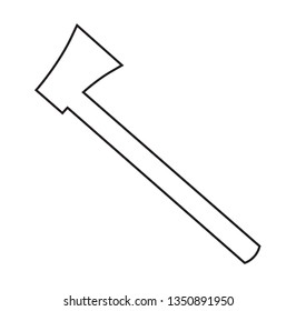 axe icon with black outline vector 