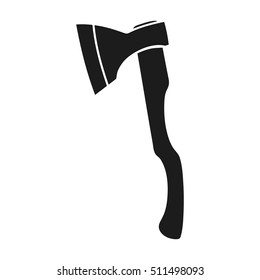 Axe icon in black style isolated on white background. Sawmill and timber symbol stock vector illustration.