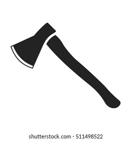 Axe icon in black style isolated on white background. Weapon symbol stock vector illustration.