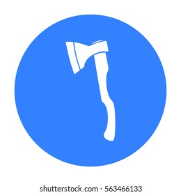 Axe icon in black style isolated on white background. Sawmill and timber symbol stock vector illustration.