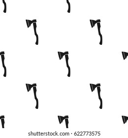 Axe icon in black style isolated on white background. Sawmill and timber pattern stock vector illustration.