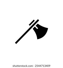 Axe icon Black and white outline vector