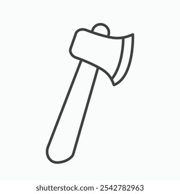 Axe icon in black and white outlined stroke