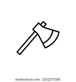 Signo de contorno de Vector blanco y negro del icono del hacha