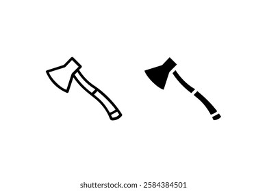 Axe icon in black and white vector