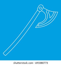 Axe icon blue outline style isolated vector illustration. Thin line sign