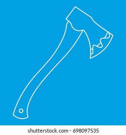 Axe icon blue outline style isolated vector illustration. Thin line sign