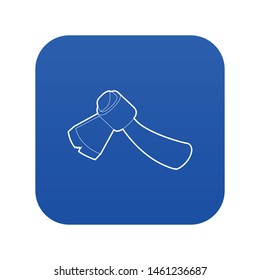 Axe icon blue vector isolated on white background