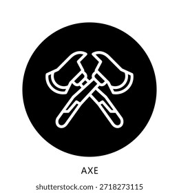 Axe Icon Button Mini Illustration, Use For Modern Concept, Print, Ui, Ux Kit, Web And App Development. Vector Related To Firefighter, Rescue And More