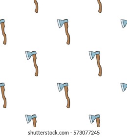 Axe icon in cartoon style isolated on white background. Sawmill and timber pattern stock vector illustration.