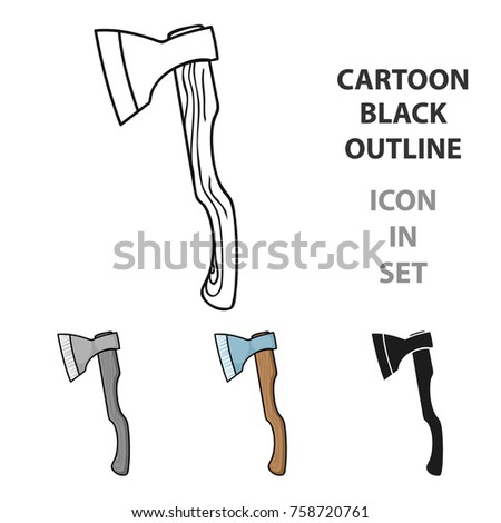 Axe icon in cartoon style isolated on white background. Sawmill and timber symbol stock vector illustration.