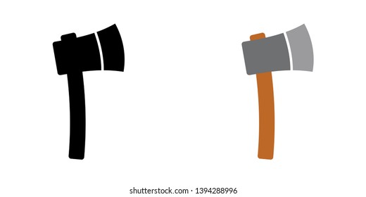 Axe Icon in Color and Black Version