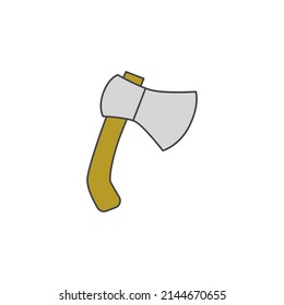 Axe icon in color icon, isolated on white background 