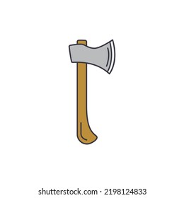 Axe icon in color, isolated on white background 