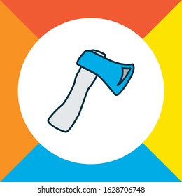 Axe icon colored line symbol. Premium quality isolated hatchet element in trendy style.
