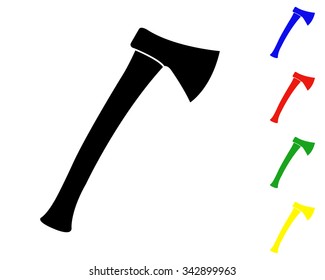 axe icon - colored vector set