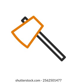 Axe icon. Concept of carpentry, lumberjack, and woodwork.