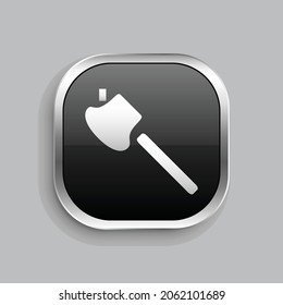 axe icon design. Glossy Button style rounded rectangle isolated on gray background.. Vector illustration