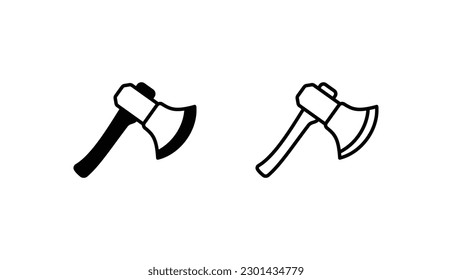 Diseño de icono de Ax con ilustración de fondo blanco