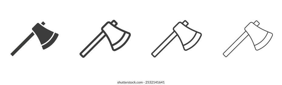 Axe icon in fill and three stroke sizes