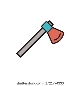 axe icon filled outline vector. isolated on white background