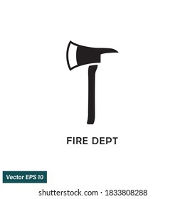 axe icon firefighter illustration simple design element vector logo template
